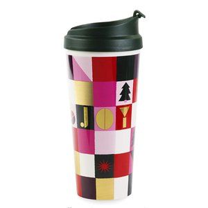 kate spade joy holiday christmas tumbler travel thermal mug nwt